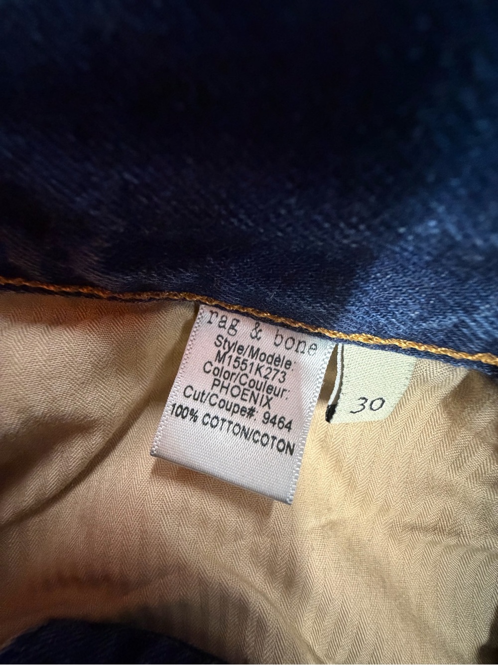 rag & bone RB15X Jeans — Style M1551K273 — Phoenix Wash — Size 30 — USA
B335